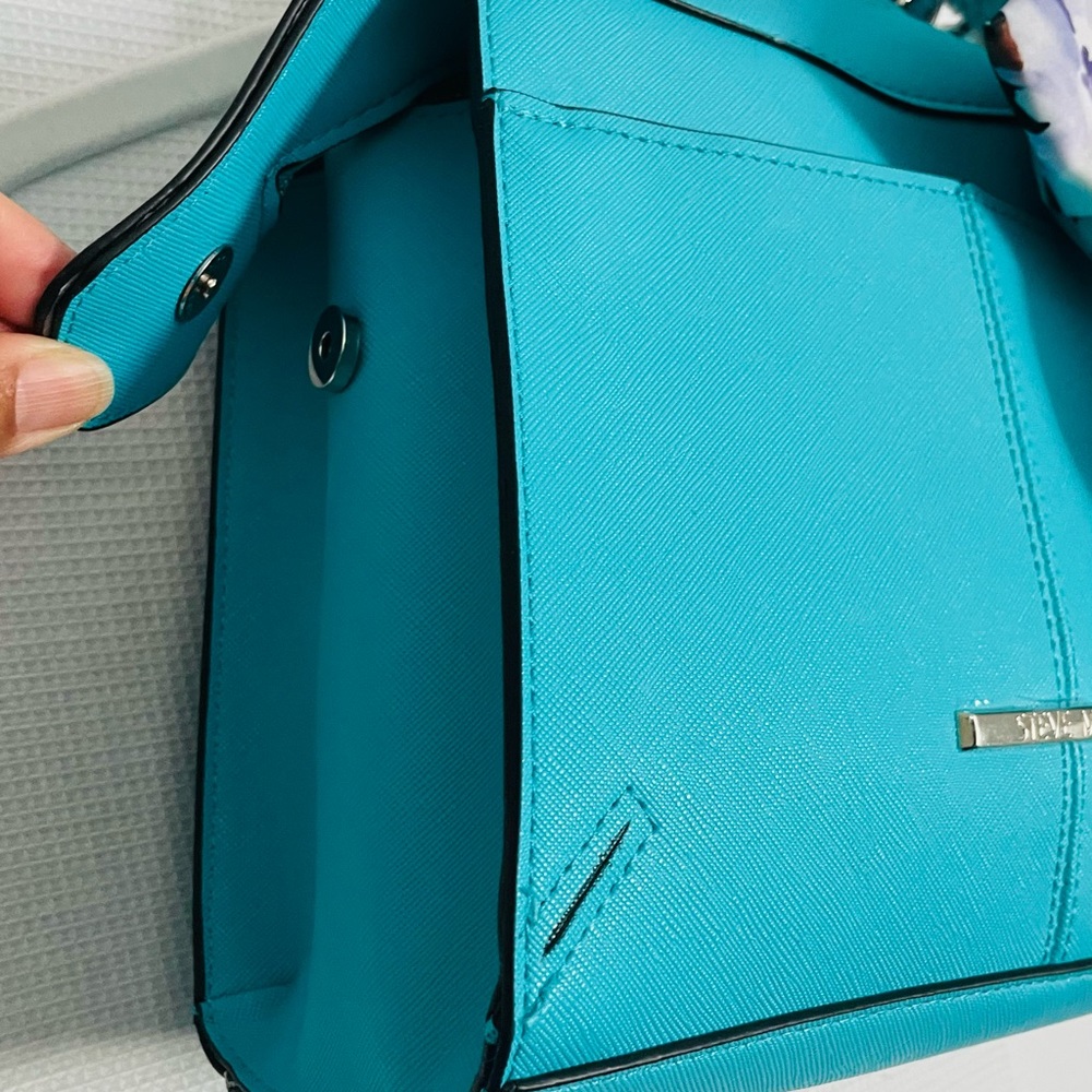 Steve Madden Blush beautiful blue Hand Bag Satchel Purse Crossbody - Picture 3 of 4